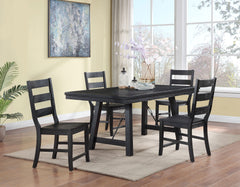 Orleans Furniture - Coaster - Newport 5-piece Rectangular Trestle Dining Table Set Black - 108141-S5