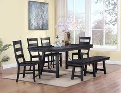 Orleans Furniture - Coaster - Newport 6-piece Rectangular Trestle Dining Table Set Black - 108141-S6