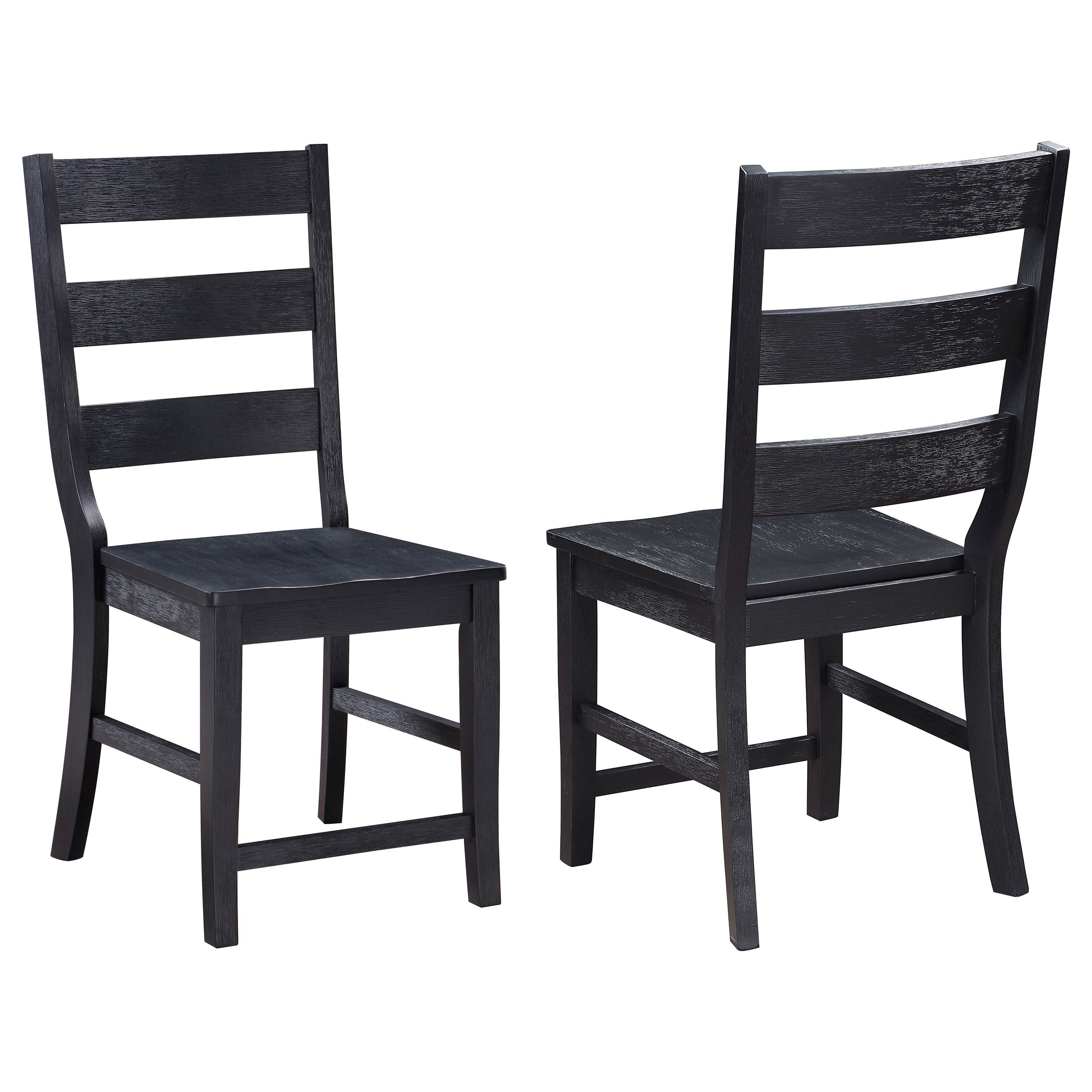 Orleans Furniture - Coaster - Newport Ladder Back Wood Dining Side Chair Black (Set of 2) - 108142