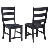 Orleans Furniture - Coaster - Newport Ladder Back Wood Dining Side Chair Black (Set of 2) - 108142