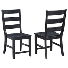Orleans Furniture - Coaster - Newport Ladder Back Wood Dining Side Chair Black (Set of 2) - 108142