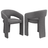 Orleans Furniture - Coaster - Eudora Boucle Upholstered Dining Arm Chair Grey (Set of 2) - 108187