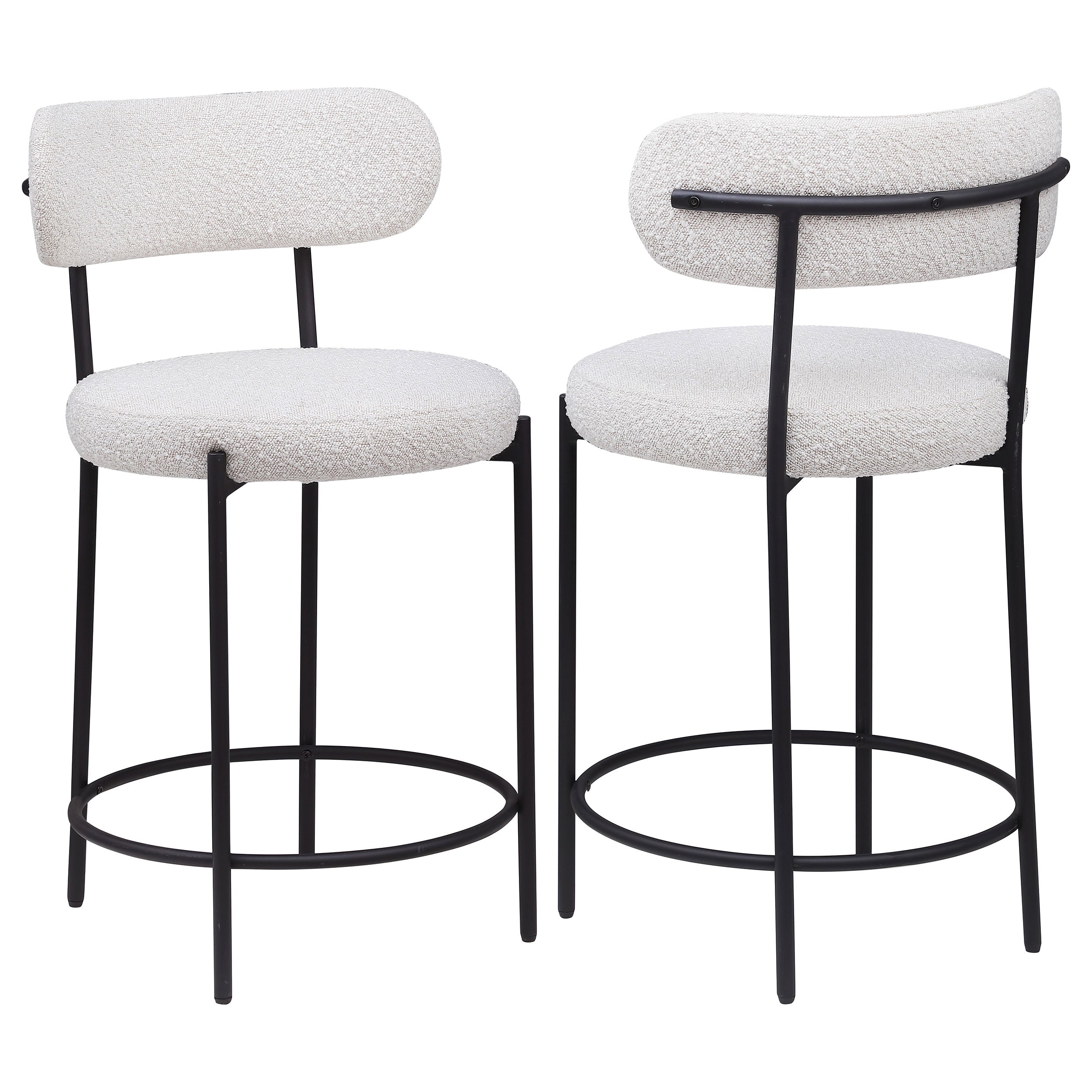 Orleans Furniture - Coaster - Viola Boucle Upholstered Counter Chair Cream (Set of 2) - 108188