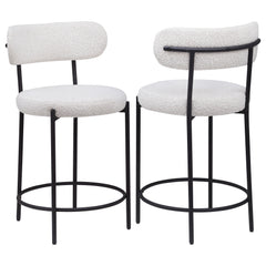 Orleans Furniture - Coaster - Viola Boucle Upholstered Counter Chair Cream (Set of 2) - 108188