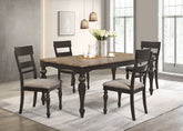 Orleans Furniture - Coaster - Bridget 5-piece Rectangular Dining Set Charcoal Sand Through - 108221-S5