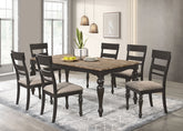 Orleans Furniture - Coaster - Bridget 7-piece Rectangular Dining Set Charcoal Sand Through - 108221-S7