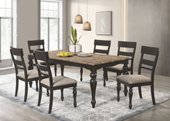 Orleans Furniture - Coaster - Bridget 7-piece Rectangular Dining Set Charcoal Sand Through - 108221-S7