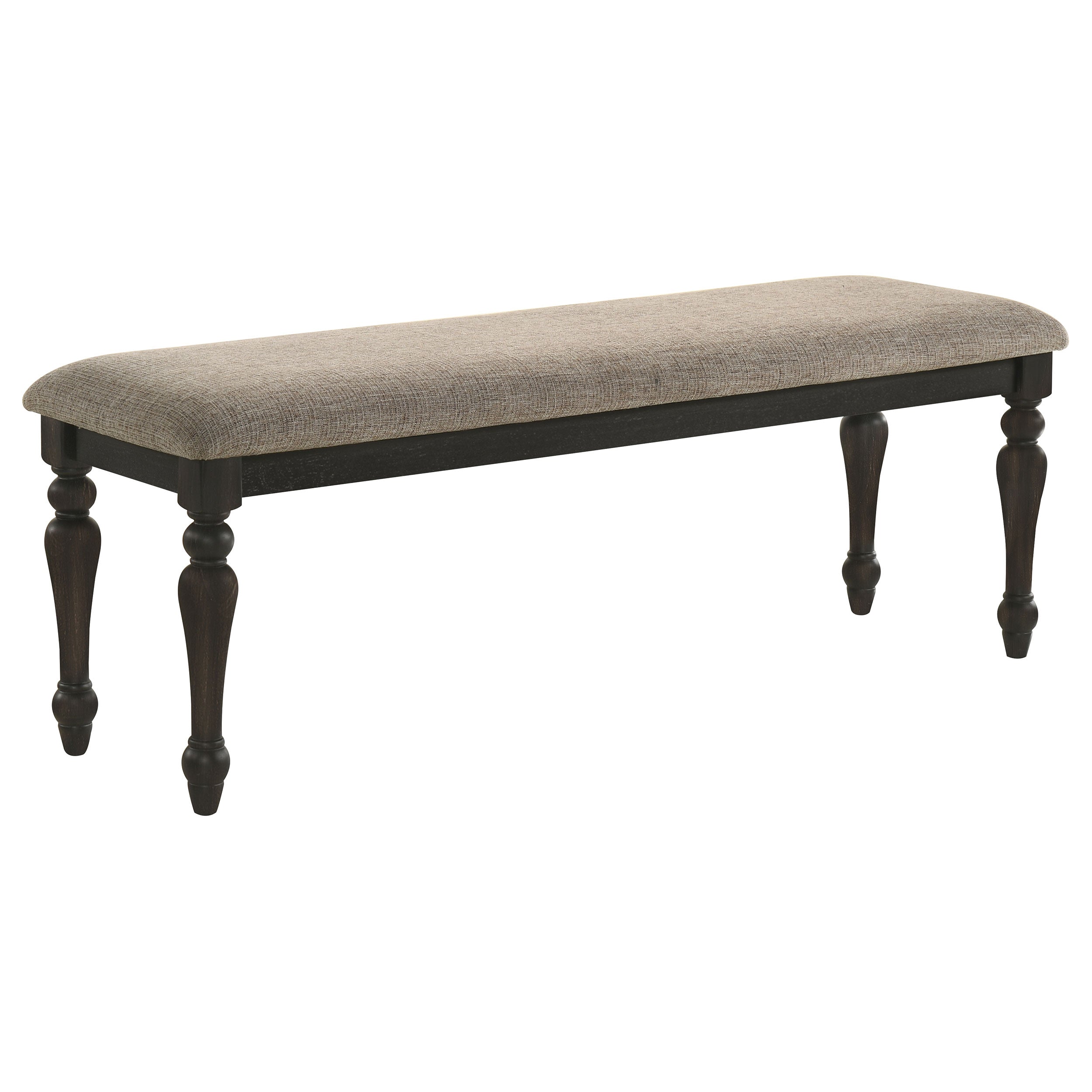 Orleans Furniture - Coaster - Bridget Fabric Upholstered Dining Bench Stone and Charcoal - 108223