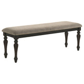 Orleans Furniture - Coaster - Bridget Fabric Upholstered Dining Bench Stone and Charcoal - 108223