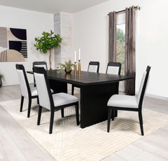 Orleans Furniture - Coaster - Brookmead 7-piece Extension Leaf Dining Table Set Black - 108231-S7
