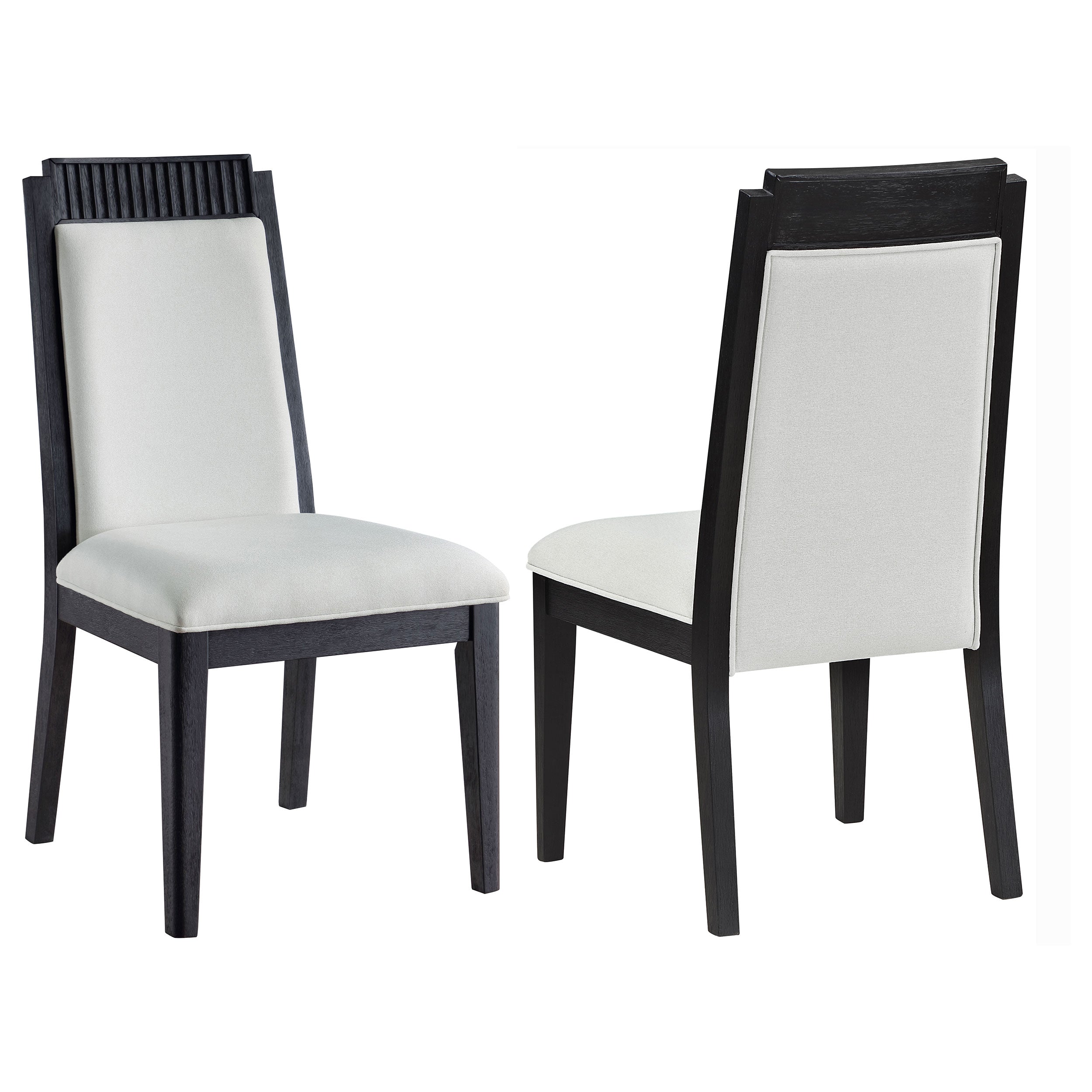 Orleans Furniture - Coaster - Brookmead Wood Dining Side Chair Ivory and Black (Set of 2) - 108232