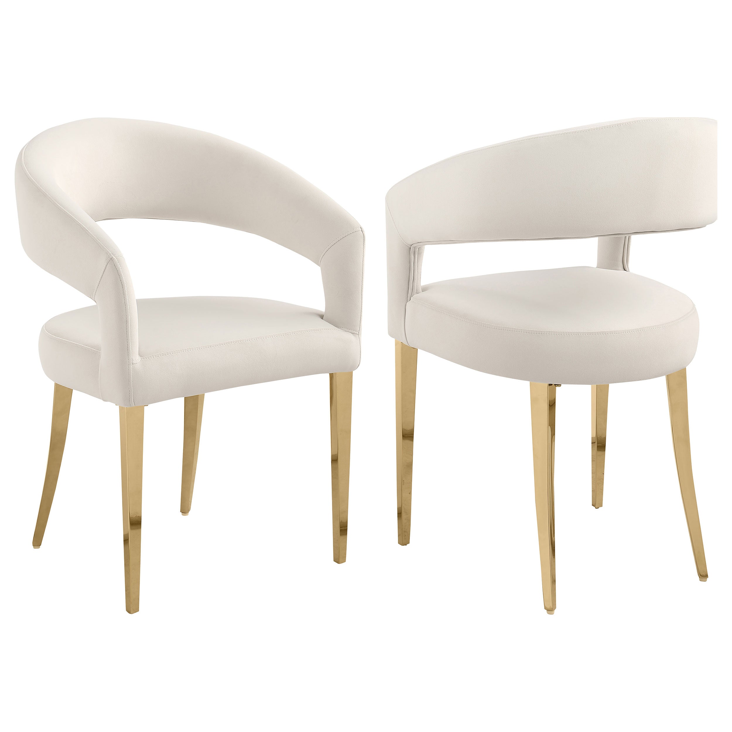 Orleans Furniture - Coaster - Galiano Velvet Upholstered Dining Arm Cream Beige (Set of 2) - 108282