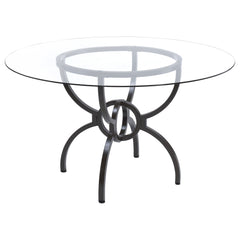 Orleans Furniture - Coaster - Aviano Round 48-inch Glass Top Metal Dining Table Gunmetal - 108291BG