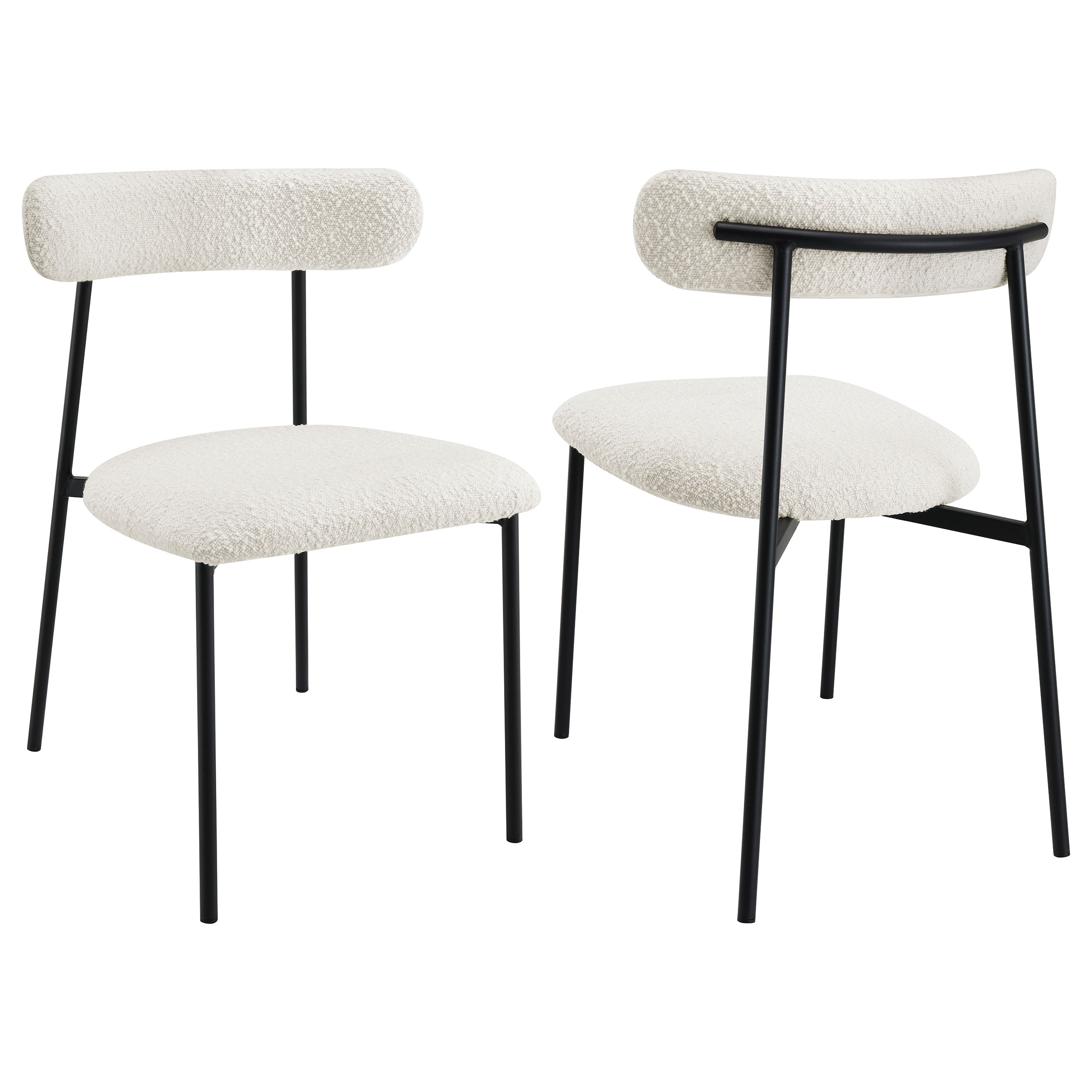 Orleans Furniture - Coaster - Anzio Boucle Upholstered Dining Side Chair White (Set of 2) - 108292