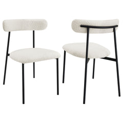 Orleans Furniture - Coaster - Anzio Boucle Upholstered Dining Side Chair White (Set of 2) - 108292