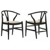 Orleans Furniture - Coaster - Crestmont Wood Wishbone Dining Side Chair Black (Set of 2) - 108482
