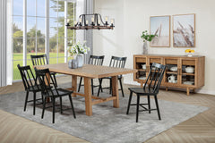 Orleans Furniture - Coaster - Middleton 7-piece Extension Leaf Dining Set Brown and Black - 108540-S7B