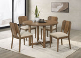 Orleans Furniture - Coaster - Crestmore 5-piece 46-inch Round Wood Dining Table Set Walnut - 108570-S5