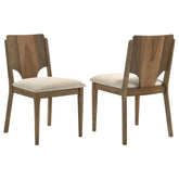 Orleans Furniture - Coaster - Crestmore Dining Chair Upholstered Seat Walnut (Set of 2) - 108572
