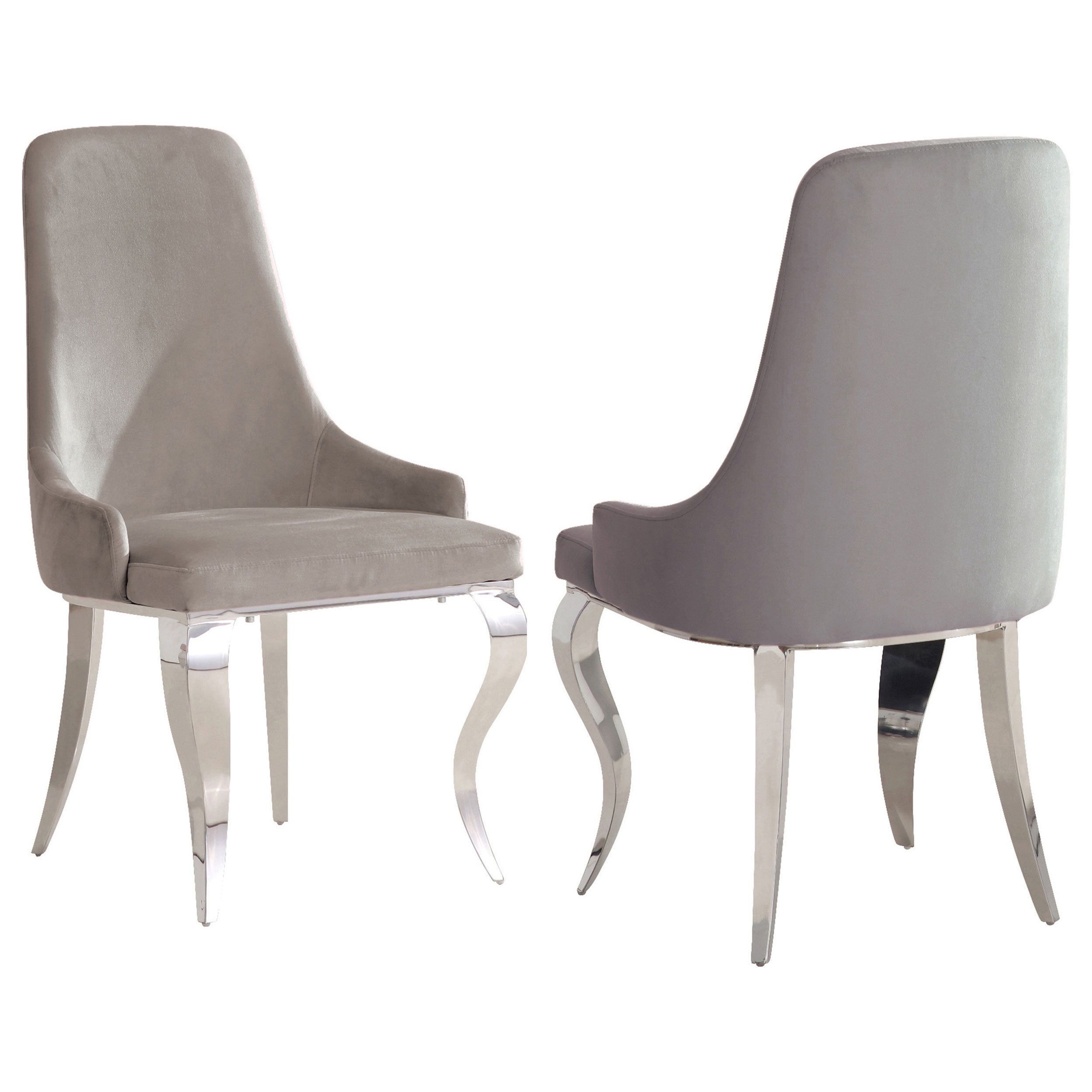 Orleans Furniture - Coaster - Antoine Velvet Upholstered Dining Side Chair Grey (Set of 2) - 108812