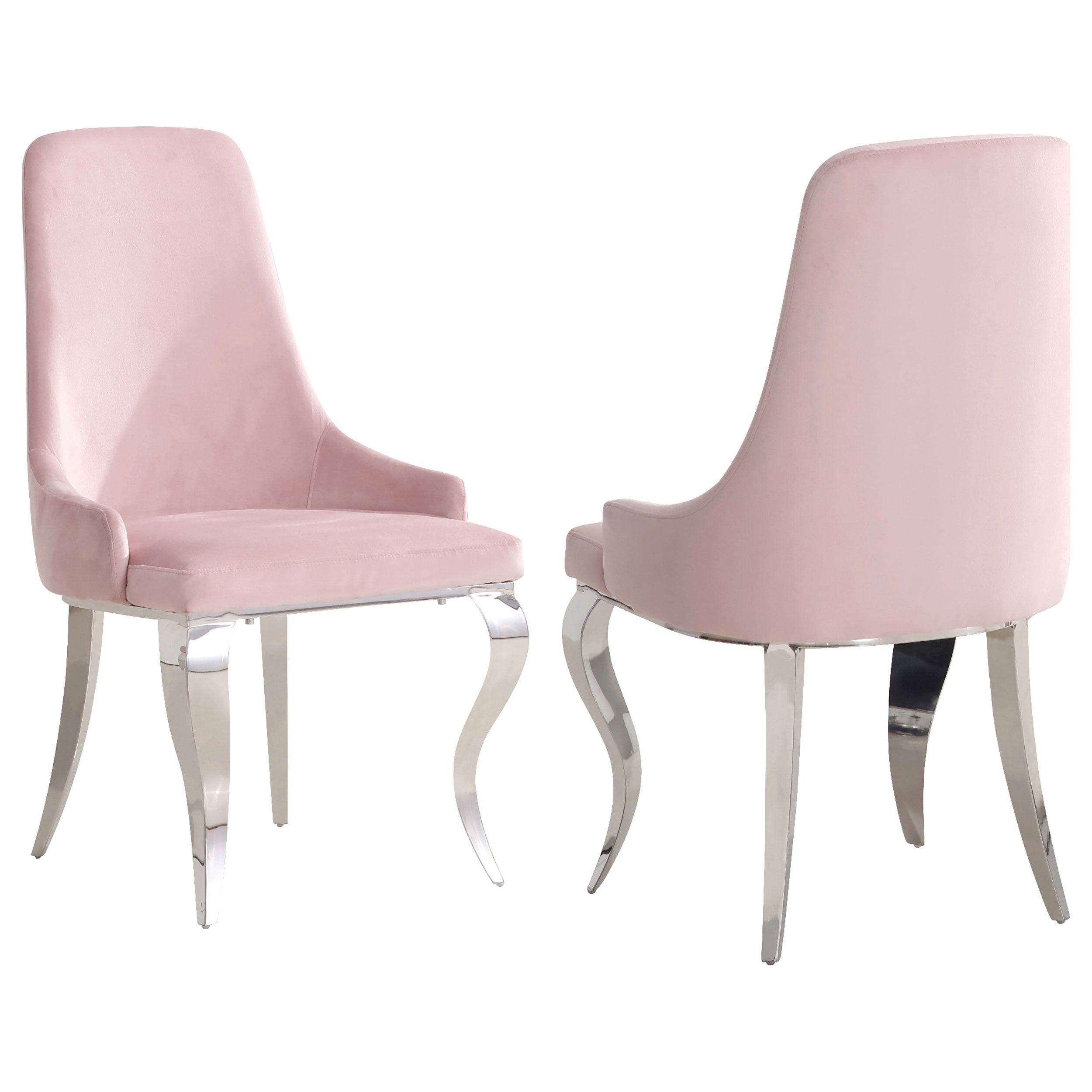 Orleans Furniture - Coaster - Antoine Velvet Upholstered Dining Side Chair Pink (Set of 2) - 108813