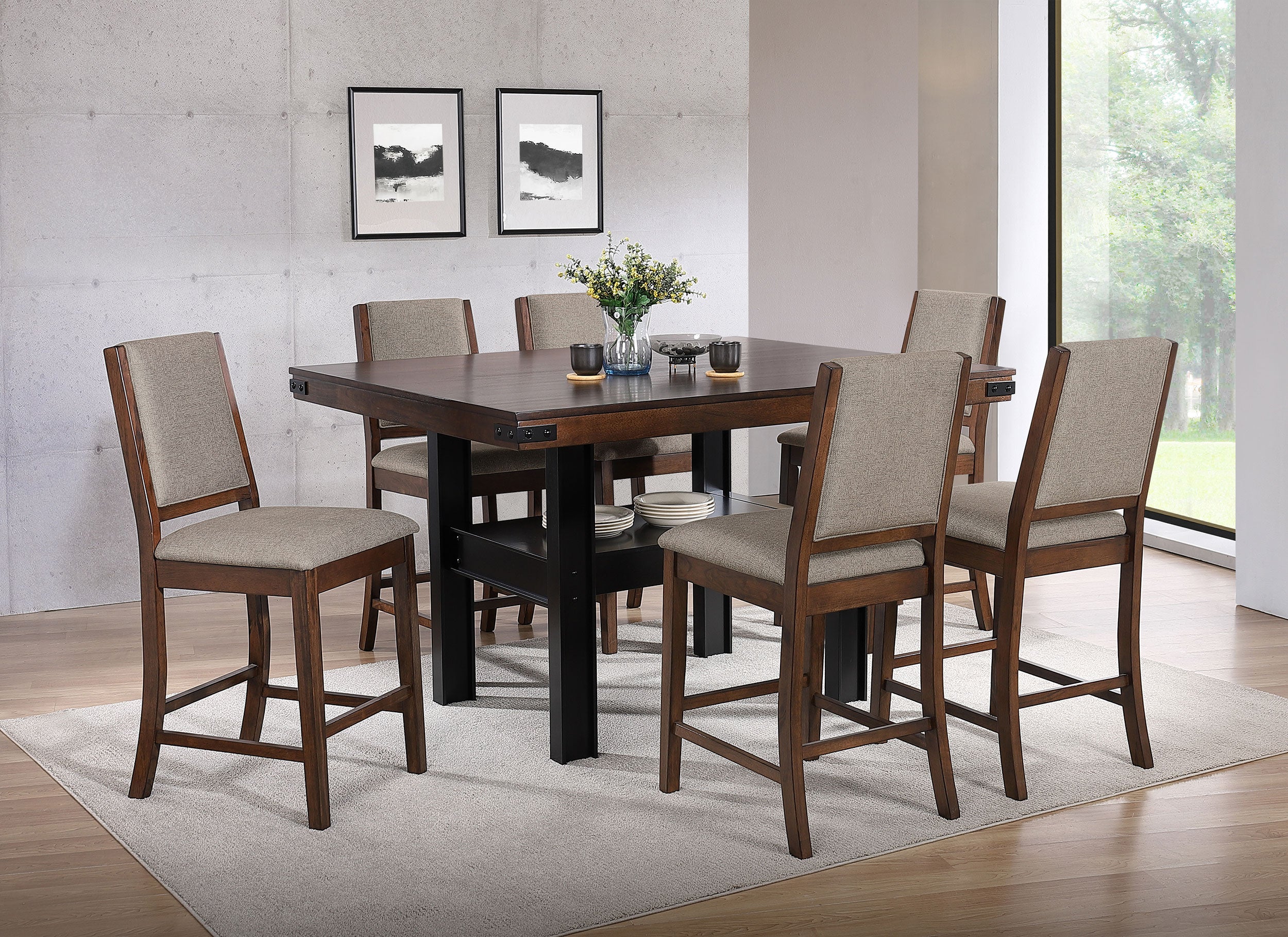 Orleans Furniture - Coaster - Patterson 7-piece Counter Height Dining Set Mango Oak - 108888-S7