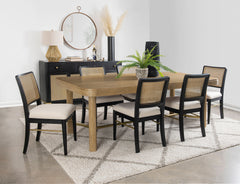 Orleans Furniture - Coaster - Arini 7-piece Extension Leaf Dining Table Set Black - 108931-S7B