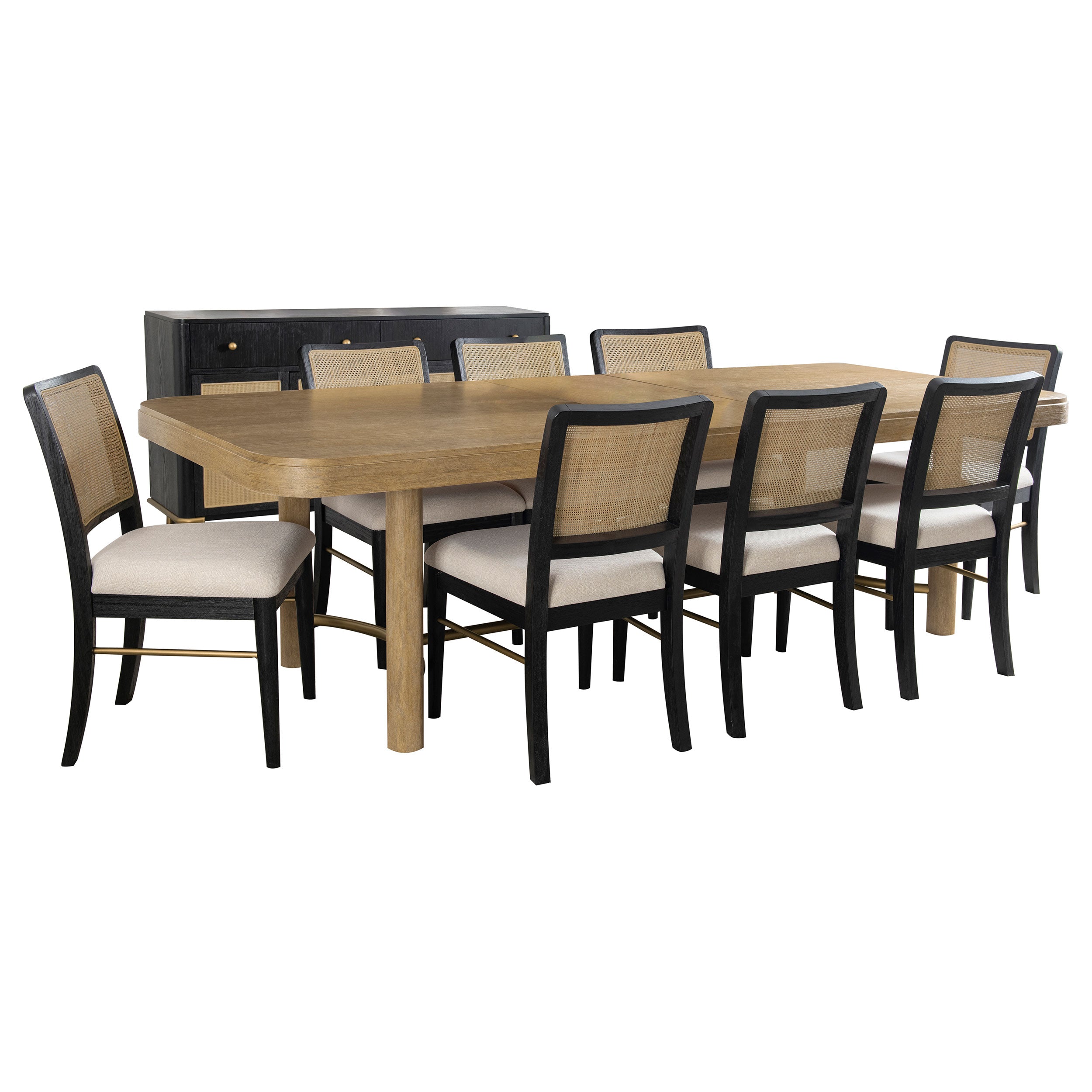Orleans Furniture - Coaster - Arini 9-piece Extension Leaf Dining Table Set Black - 108931-S9B