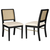 Orleans Furniture - Coaster - Arini Rattan Cane Dining Side Chair Black (Set of 2) - 108932BLK