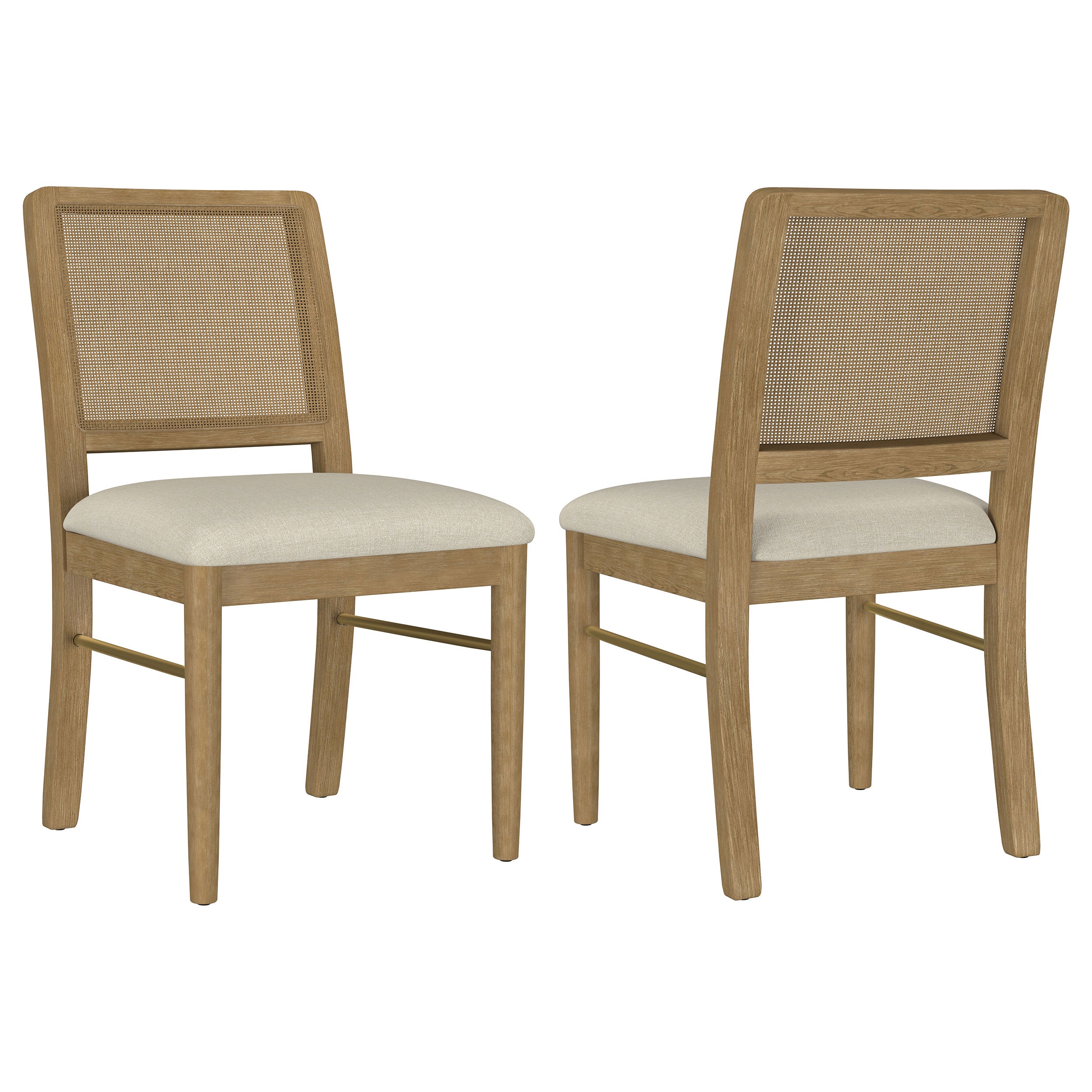 Orleans Furniture - Coaster - Arini Rattan Cane Dining Side Chair Sand Wash (Set of 2) - 108932SWD