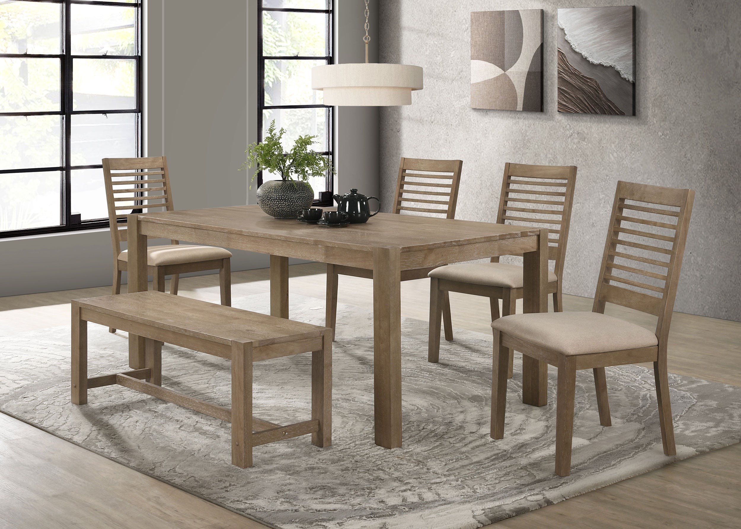 Orleans Furniture - Coaster - Scottsdale 6-piece Rectangular Dining Set Brown Washed - 109181-S6