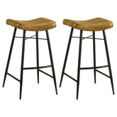 Orleans Furniture - Coaster - Bayu Leather Upholstered Bar Stool Antique Camel (Set of 2) - 109249
