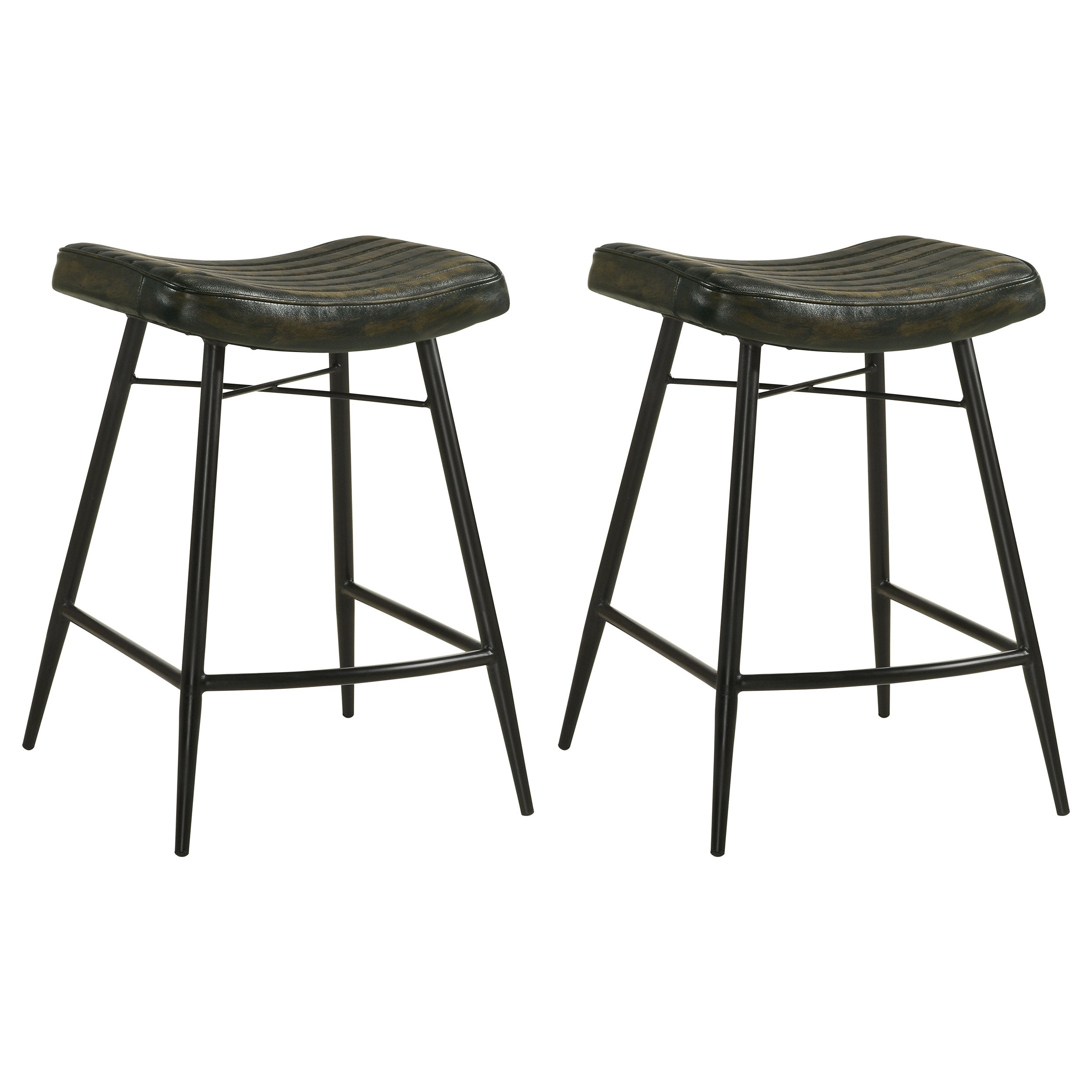 Orleans Furniture - Coaster - Bayu Leather Upholstered Counter Stool Espresso (Set of 2) - 109258