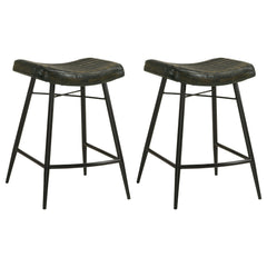 Orleans Furniture - Coaster - Bayu Leather Upholstered Counter Stool Espresso (Set of 2) - 109258