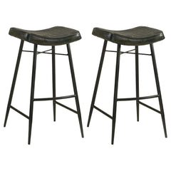 Orleans Furniture - Coaster - Bayu Leather Upholstered Bar Stool Espresso (Set of 2) - 109259