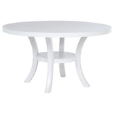 Orleans Furniture - Coaster - Judd 54-inch Round Dining Wood Table with Shelf Pearl White - 109330