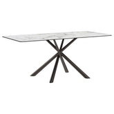 Orleans Furniture - Coaster - Carvell Rectangular Sintered Stone Dining Table Mirage White - 109371