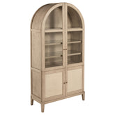 Orleans Furniture - Coaster - Kailani 4-Door Cane Dining Vitrine Display Cabinet Beige Oak - 109386