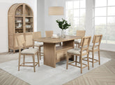 Orleans Furniture - Coaster - Kailani 7-piece Wood Counter Height Dining Set Beige Oak - 109388-S7