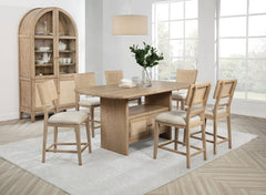 Orleans Furniture - Coaster - Kailani 8-piece Counter Dining Set with Cabinet Beige Oak - 109388-S8