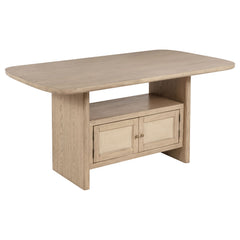 Orleans Furniture - Coaster - Kailani Cane Counter Height Storage Dining Table Beige Oak - 109388