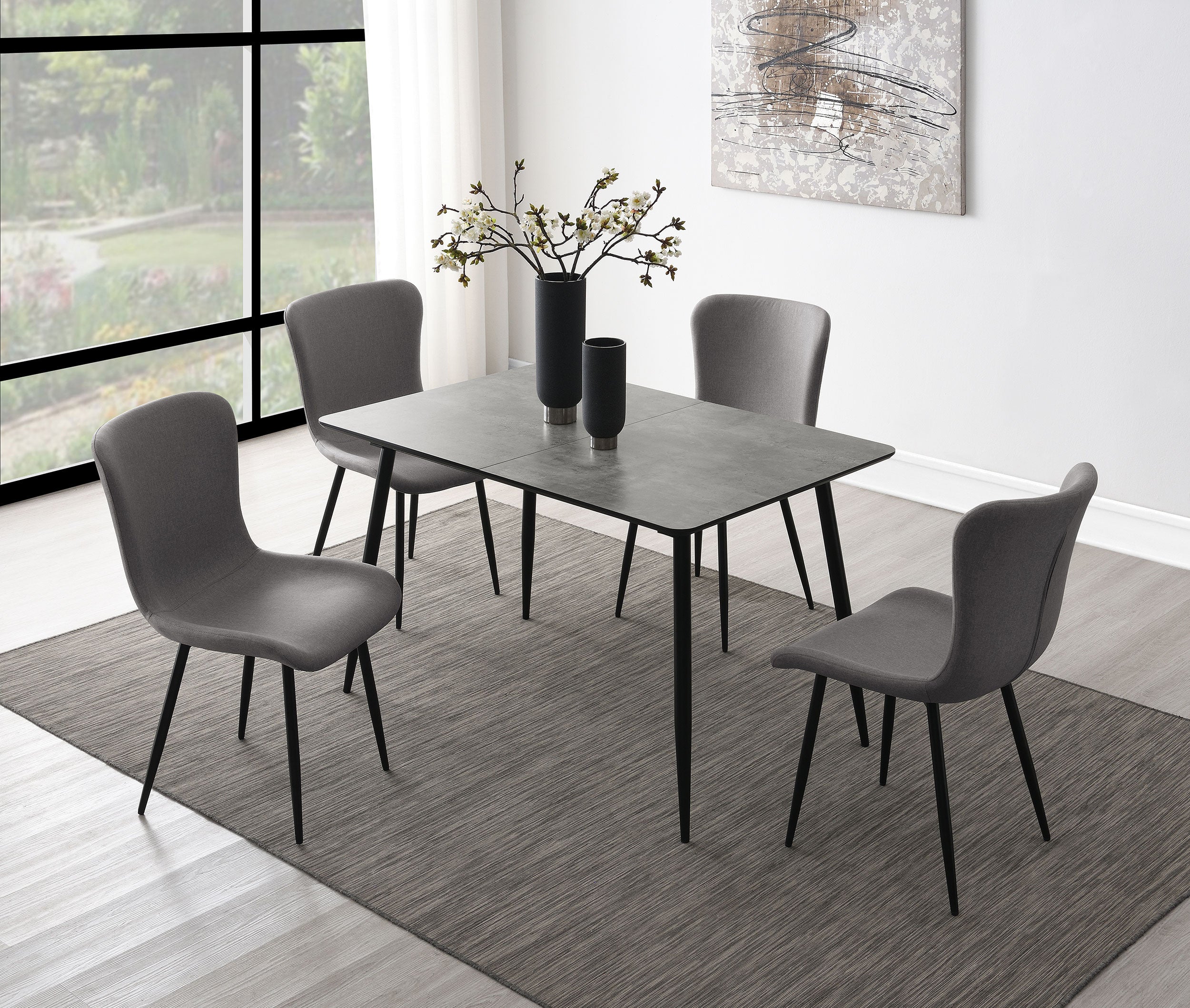 Orleans Furniture - Coaster - Horizon 5-piece Dining Set with Extension Table Grey - 109391-S5