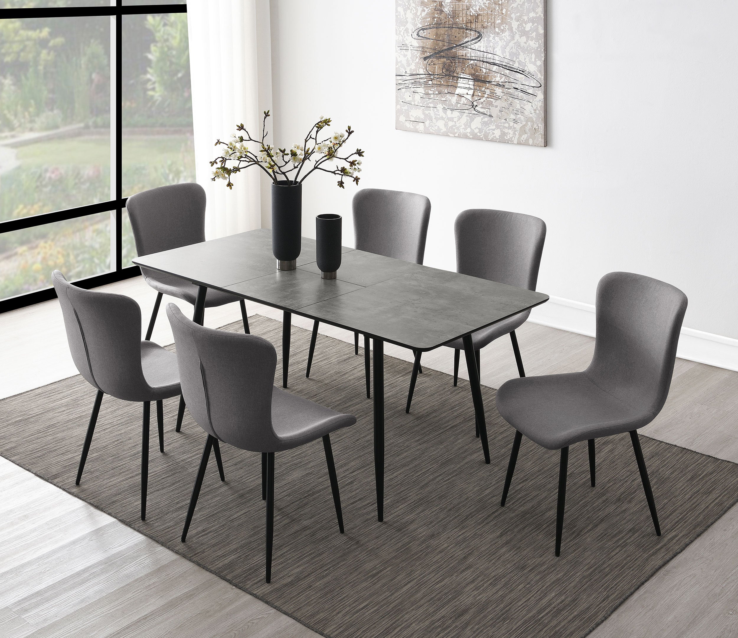 Orleans Furniture - Coaster - Horizon 7-piece Dining Set with Extension Table Grey - 109391-S7