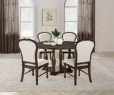 Orleans Furniture - Coaster - Landon 5-piece 60-inch Round Dining Table Set Rich Brown - 109400-S5