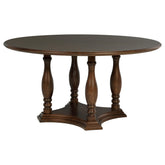 Orleans Furniture - Coaster - Landon 60-inch Round Wood Pedestal Dining Table Rich Brown - 109400