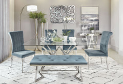 Orleans Furniture - Coaster - Beaufort 6-piece Rectangular Dining Set Chrome and Grey - 109451-S6