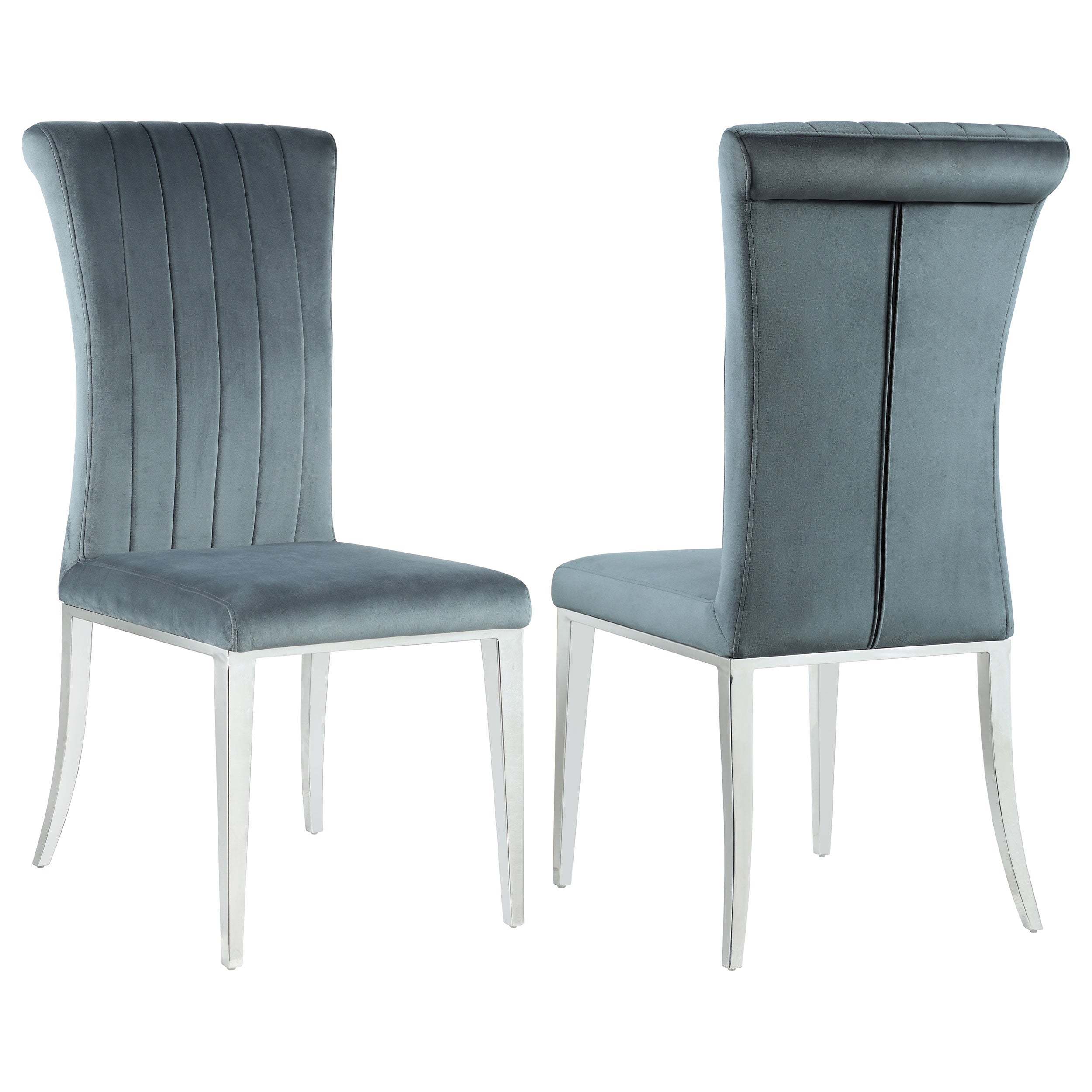 Orleans Furniture - Coaster - Beaufort Upholstered Dining Side Chair Steel Grey (Set of 2) - 109452