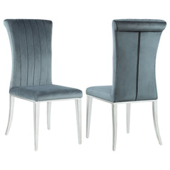 Orleans Furniture - Coaster - Beaufort Upholstered Dining Side Chair Steel Grey (Set of 2) - 109452