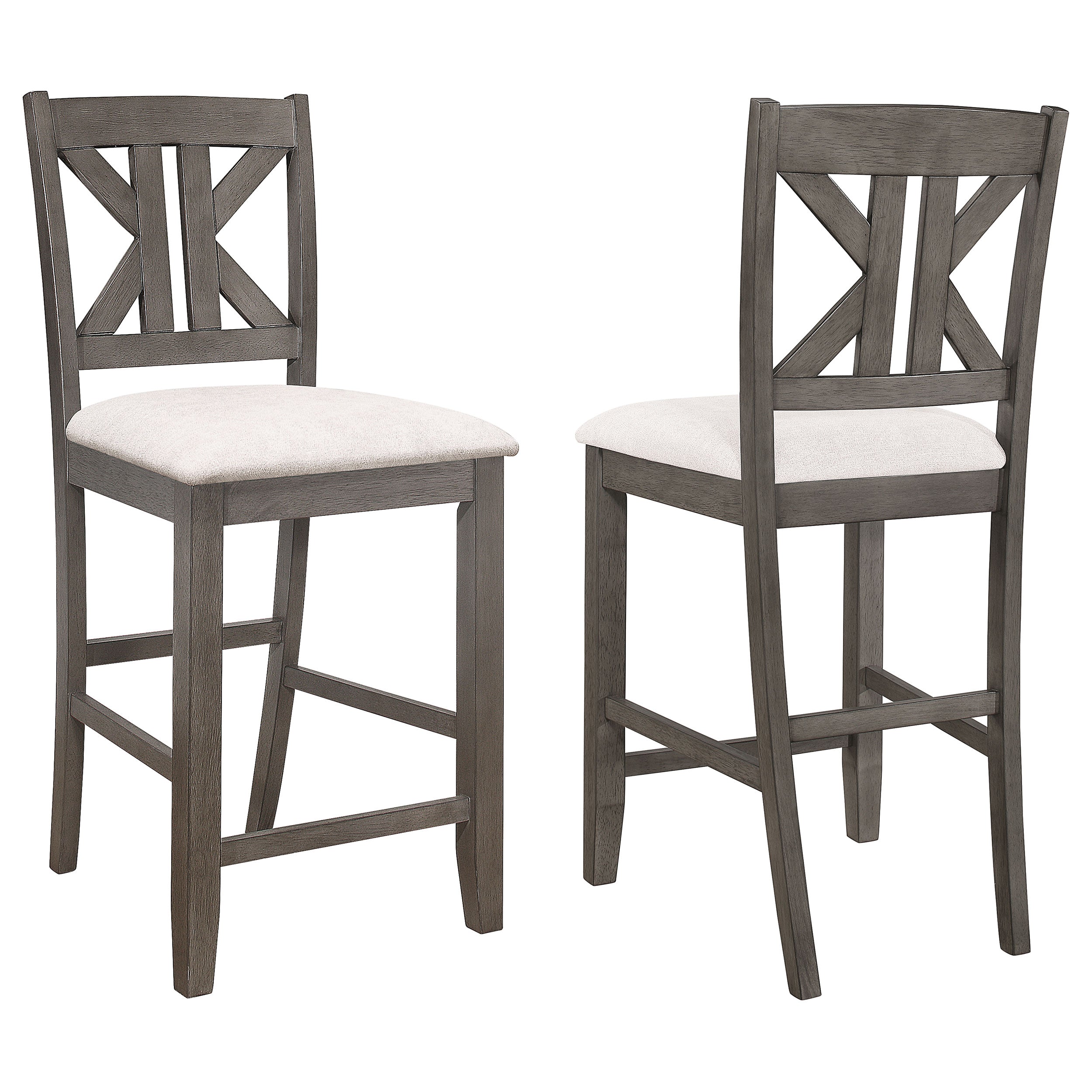 Orleans Furniture - Coaster - Athens Wood Counter Chair with Cushion Barn Grey (Set of 2) - 109859