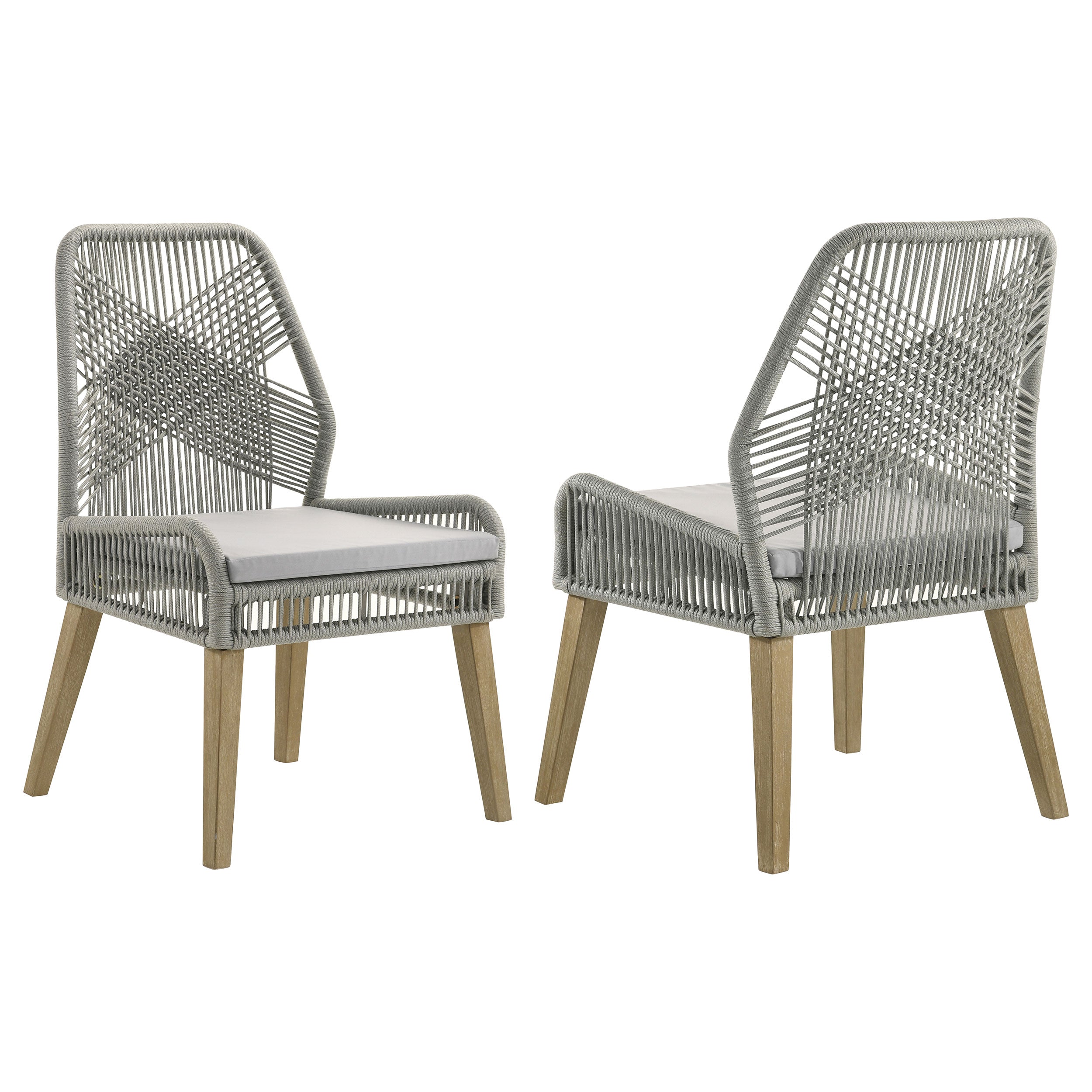 Orleans Furniture - Coaster - Nakia Woven Rope Dining Side Chairs Grey (Set of 2) - 110033